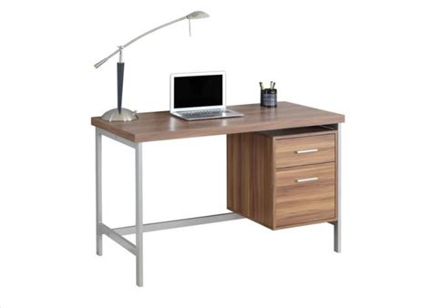 Monarch Computer Desk 48 Inch L Walnut Silver Metal