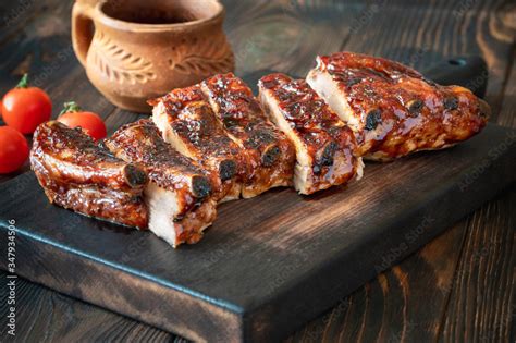 Grilled pork ribs Stock Photo | Adobe Stock