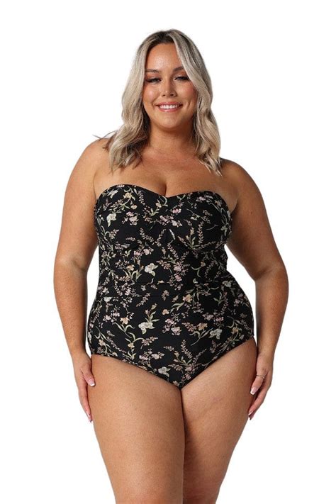 Wildflowers Chlorine Resistant Twist Front Bandeau One Piece