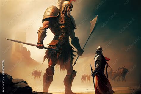 David And Goliath Legend Ai Generated Stock Illustration Adobe Stock