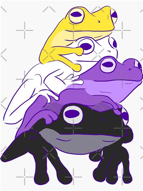 Nonbinary Pride Frog Stack Sticker For Sale By Josie Richey Redbubble