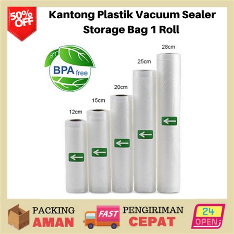 Kantong Plastik Vacuum Sealer Storage Bag Roll Plastik Pembungkus