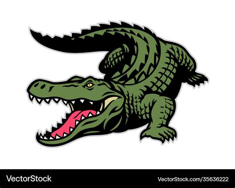 Crocodile mascot in whole body Royalty Free Vector Image