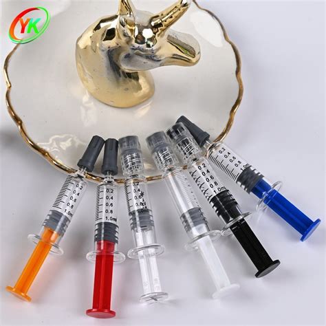 1ml Luer Lock Glass Syringe Packaging Colorful Plunger With Custom