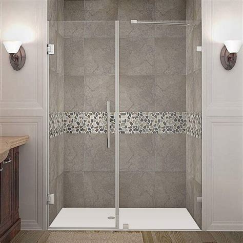 Aston Nautis 54 In X 72 In Frameless Hinged Shower Door In Chrome