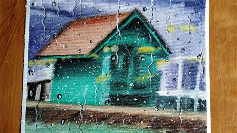 How To Paint Rainy Day House Scenery How To Make Rain Effects In