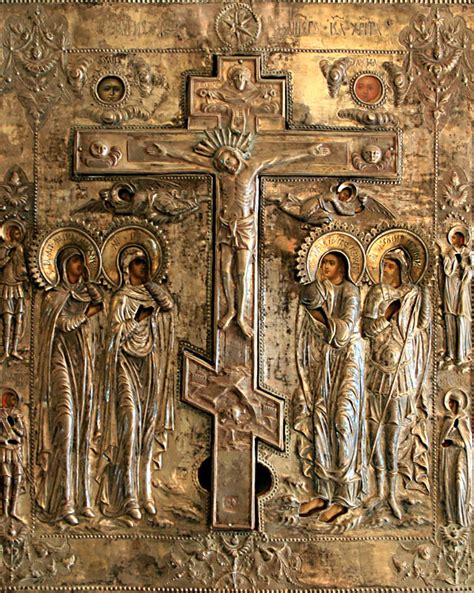 Russian Icon Depicting Christ Crucifixion Gdc014 For Sale Antiques