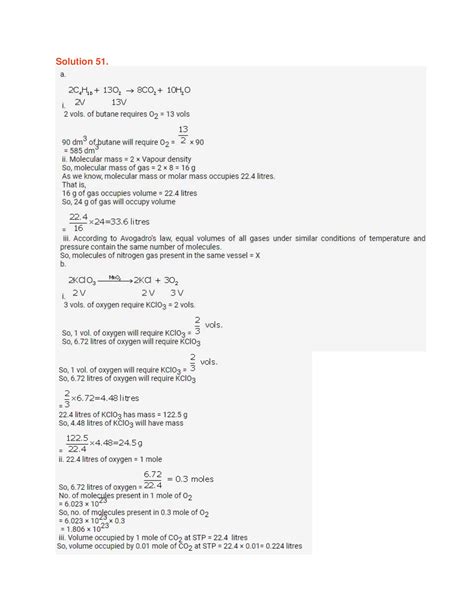 Selina Solutions Class 10 Concise Chemistry Chapter 5 Mole Concept And Stoichiometry Download