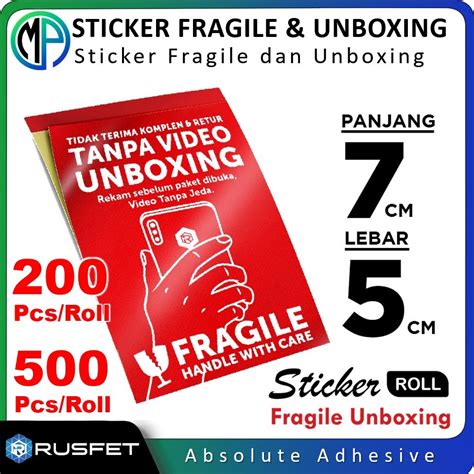 Jual Stiker Wajib Video Unboxing Sticker Fragile Unboxing 200pcs Dan