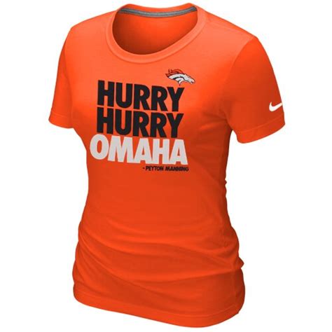 Nike Denver Broncos Ladies Hurry Omaha T-Shirt - Orange