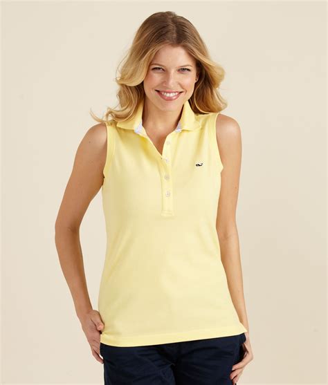 Womens Polo Shirts Shoreline Sleeveless Polo Vineyard Vines