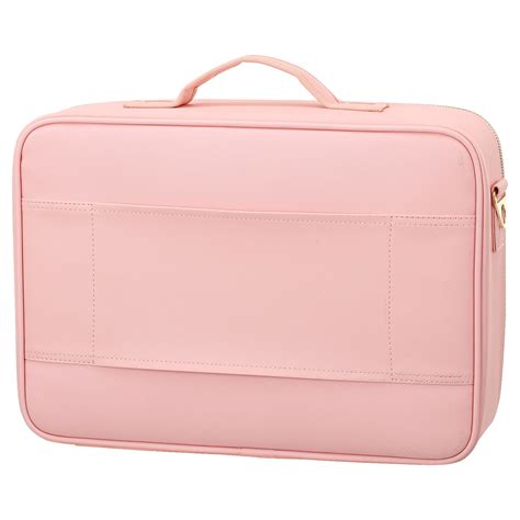 Mllieroo Portable Travel Makeup Train Case 158 Mini Makeup Bag Cosmetic Organizerpink