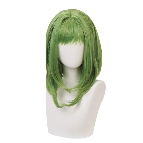 Peluca De Cosplay De Genshin Impact Corta Peluca Verde