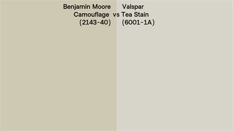 Benjamin Moore Camouflage 2143 40 Vs Valspar Tea Stain 6001 1a Side