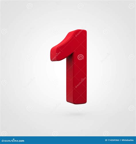 Plastic Red Number 1 Isolated On White Background Stock Illustration