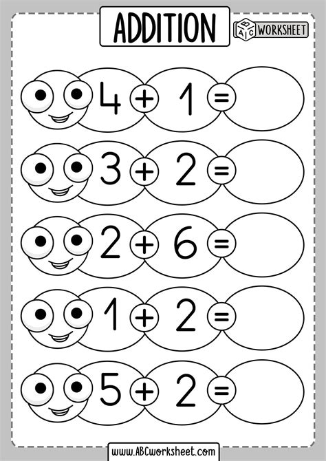 Addition Sheet For Kindergarten