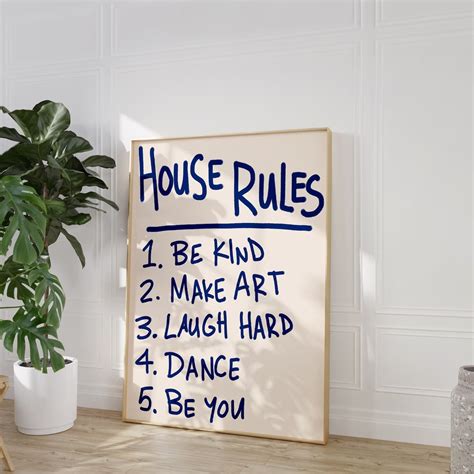 Digital Download House Rules Art Print Printable Art Trendy Art Print