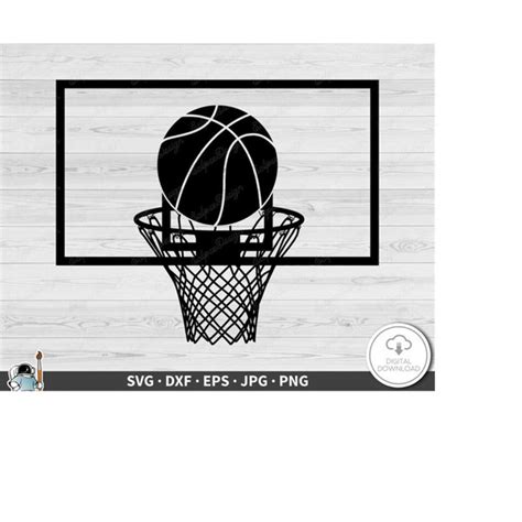 Basketball Hoop SVG Clip Art Cut File Silhouette dxf eps pn - Inspire Uplift