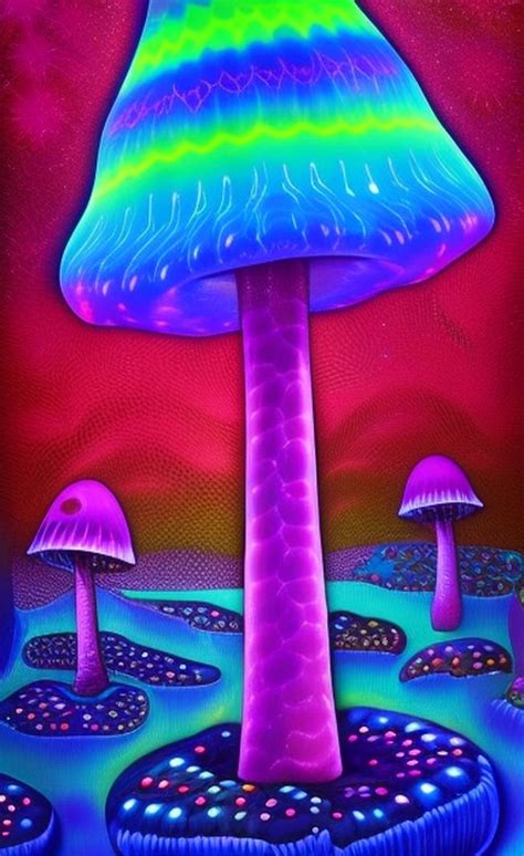 Bioluminescence Mushroom Aesthetic A I Art Wallpaper In