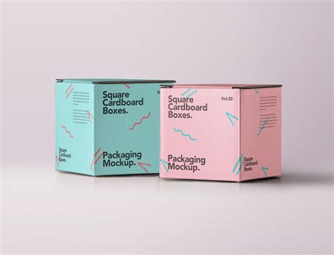 Square Psd Cardboard Box Mockup Pixeden Club