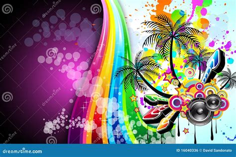 Tropical Music Event Disco Flyer Stock Vector Illustration Of