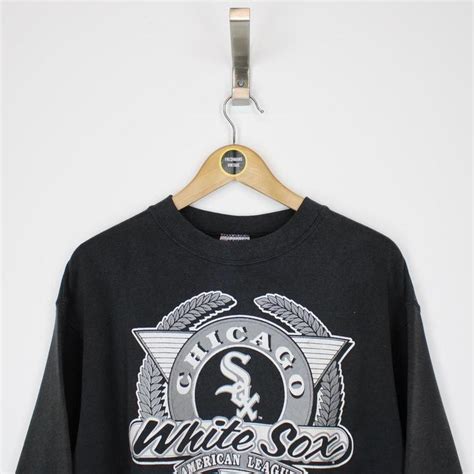 Vintage 1991 Chicago White Sox MLB Black Crew Neck... - Depop