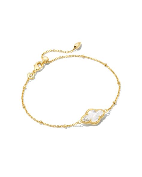 Abbie Gold Satellite Chain Bracelet In Ivory Mother Of Pearl Kendra Scott