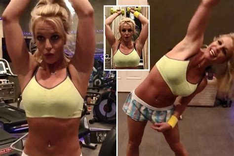 Britney Spears Works Up A Sweat In Yellow Sports Bra During Gym Session