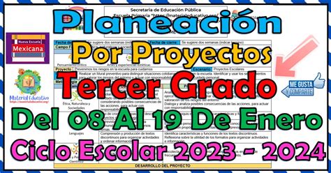 Planeaci N Did Ctica Por Proyectos Del Tercer Grado De Primaria Del