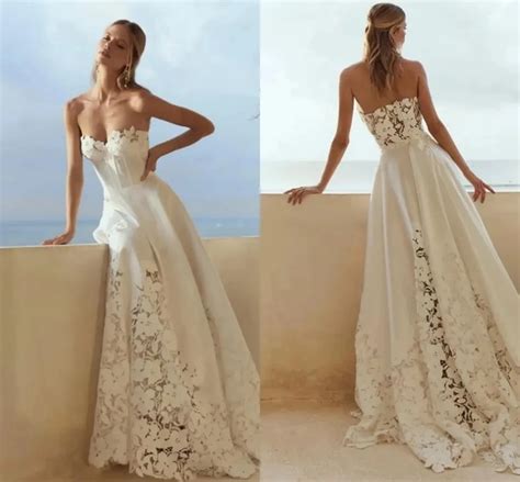 Vestidos De Novia De L Nea A De Encaje Floral Rom Ntico Vestidos De