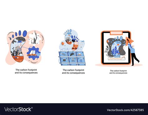 Carbon Footprint And Its Consequences Causes Vector Image