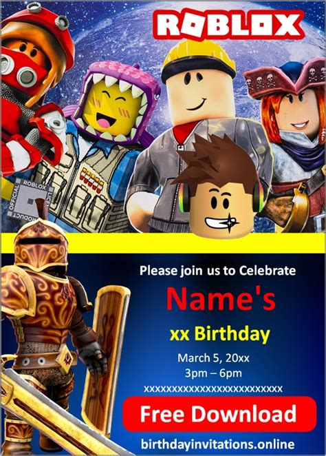 Roblox Birthday Invitation – Birthday Invitations