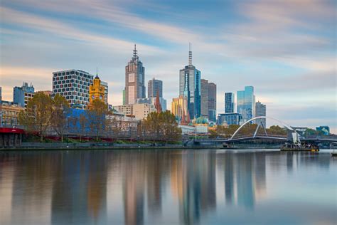 Melbourne City Skyline In Australia Stock Photo - Download Image Now