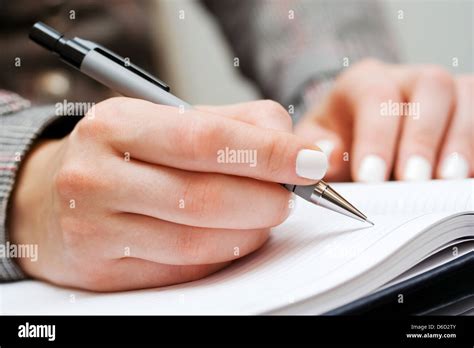 Female Hand Writing Stock Photo Alamy