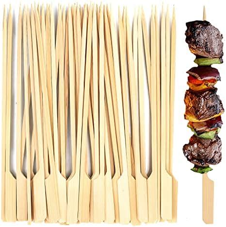 Aneco Pieces Bamboo Paddle Skewers Barbecue Bamboo Skewers Cocktail