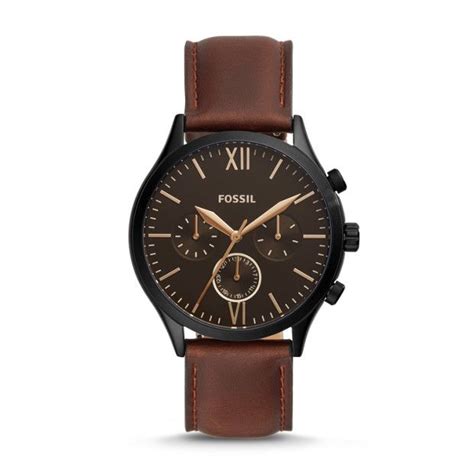 Fenmore Midsize Multifunction Brown Leather Watch Fossil Brown Leather Watch Brown Leather