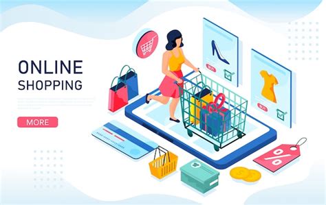 Premium Vector Online Shopping Isometric Concept