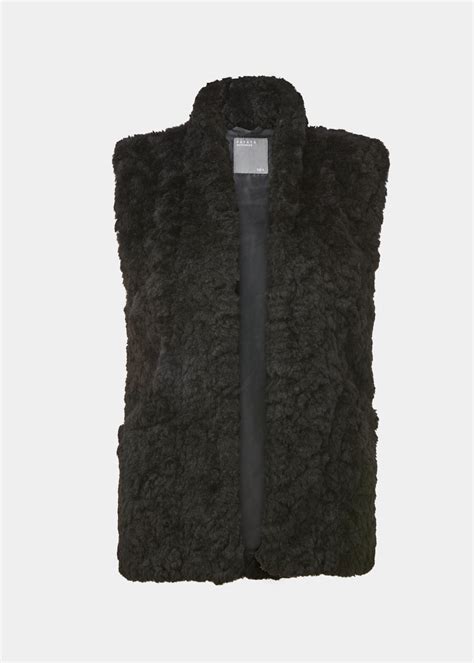 Black Faux Fur Gilet Matalan