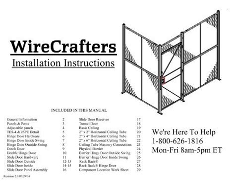 Style 840 Woven Wire Partition Installation Instructions Wirecrafters