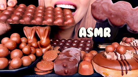 ASMR CHOCOLATE PARTY MALTESERS CRUNCHY EATING SOUNDS MUKBANG 먹방