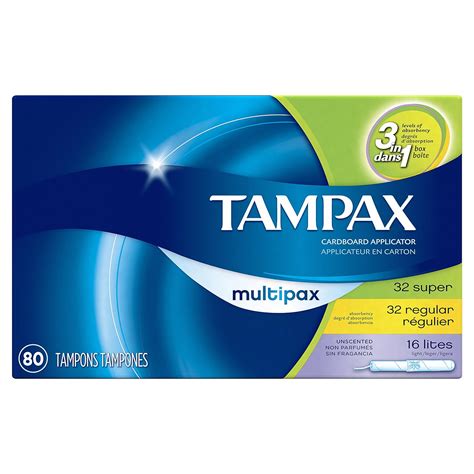 Tampax Cardboard Tampons Multipack Light Regular Super