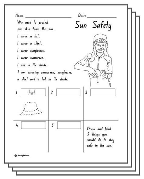 Sun Safety Activities Health And Safety