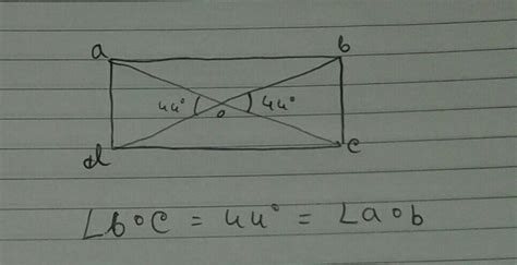 Diagonal Of A Rectangle Rectangle Intersect At O And Angle Boc Is 44