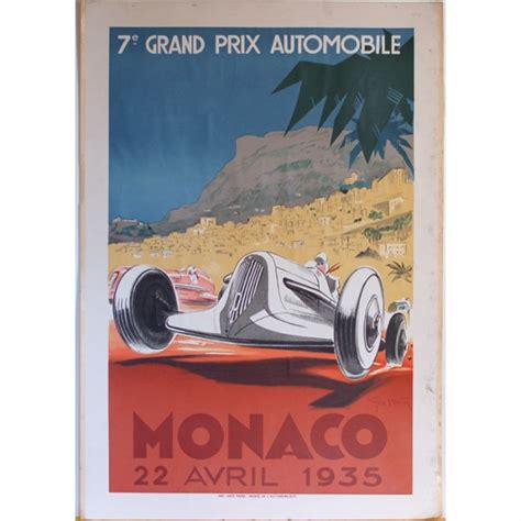 Affiche Ancienne Grand Prix De Monaco 1