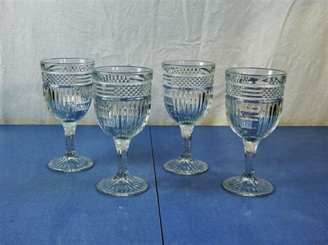 Vintage Libbey Goblets Radiant Stemware Rock Sharpe Clear Lead