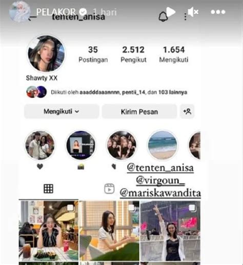 Nama Akun Instagram Tenri Ajeng Anisa Diduga Selingkuhan Virgoun