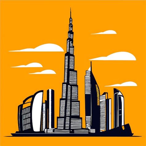 Burj Khalifa Vector Illustration Doodle Premium Ai Generated Vector