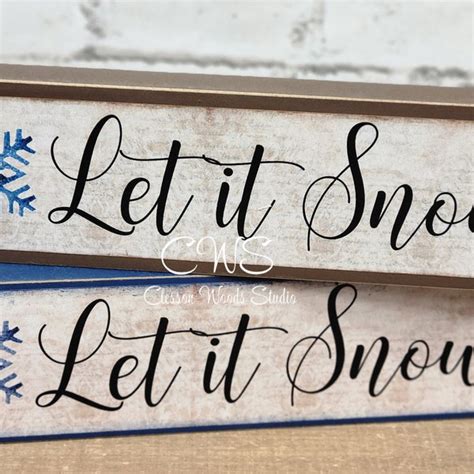 Snow Wood Sign Etsy