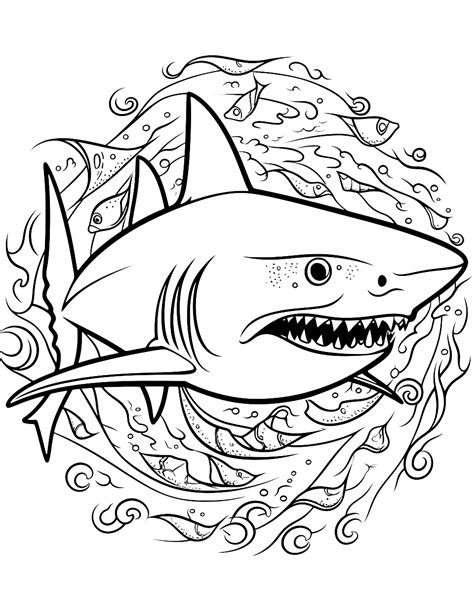 50 Shark Coloring Pages: Free Printable Sheets | Shark coloring pages ...