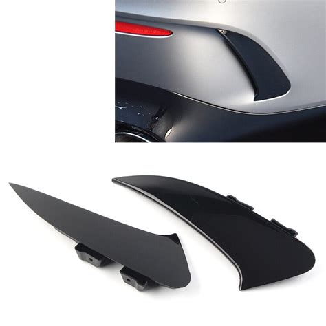 Black Rear Bumper Splitter Spoiler Canard Air Vent Fit Mercedes Benz